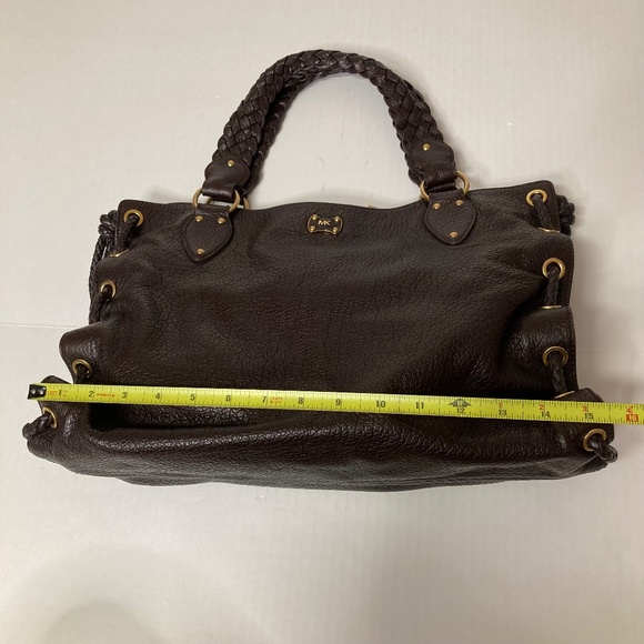 Michael Kors Woodside Braid Handle Tote Brown Pebbled Leather With Dustbag - Picture 5 of 16
